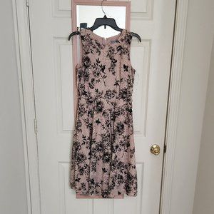 Danny & Nicole Pink and Black Lace Floral Dress Size 6